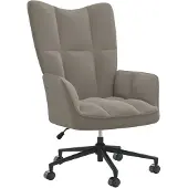 vidaXL Fauteuil relax gris clair velours