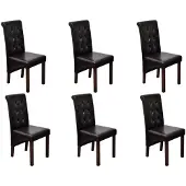 vidaXL Chaises de salle à manger 6 pcs. Marron similicuir