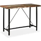 vidaXL Table de bar en vieux bois massif 150x70x107 cm