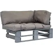 vidaXL Canapé d'extérieur palettes avec coussins en pin gris