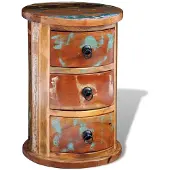 vidaXL Armoire avec 3 tiroirs Bois de récupération massif