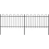 vidaXL Clôture de jardin avec design d'arceau Acier 3,4 x 1 m Noir