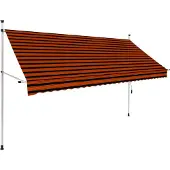 vidaXL Store rétractable manuel 300 cm Orange et brun