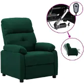 vidaXL Fauteuil inclinable électrique Vert foncé Tissu