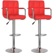vidaXL Tabouret de bar 2 pcs. Simili cuir rouge