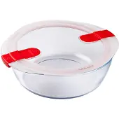 Pyrex Plat Rond Cook & Heat 26cm Verre Borosilicate Ultra-résistant -