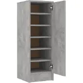 vidaXL Armoire à chaussures Gris béton 32x35x92 cm Bois d’ingénierie