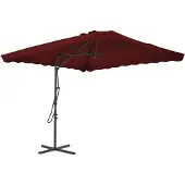 vidaXL Parasol avec mât en acier 250x250x230 cm rouge bordeaux