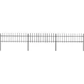 vidaXL Clôture de jardin avec pointes de lance acier 5,1 x 0,6 m noir