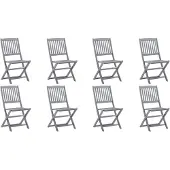 vidaXL Chaises de jardin pliantes 8 pcs. Bois massif acacia