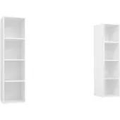 vidaXL Armoires murales TV 2 pcs. Blanc Bois composite
