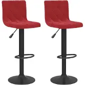 vidaXL Tabouret de bar 2 pcs. Velours rouge vin