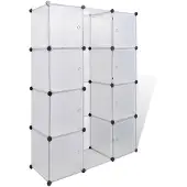 vidaXL Armoire modulaire avec 9 compartiments 109x36,5x143 cm blanc