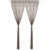 vidaXL Rideau en macramé Taupe 140x240 cm Coton