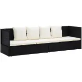 vidaXL Canapé-lit de jardin avec coussins Poly Rattan Lounge Canapé de jardin