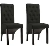 vidaXL Chaise de salle à manger 2 pcs. tissu noir