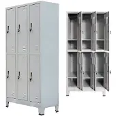 vidaXL Armoire à casier avec 6 compartiments Acier 90x45x180 cm Gris 20156