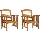 vidaXL Chaises de jardin 2 pcs. Bois massif acacia