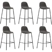 vidaXL Tabouret de bar 6 pcs. Tissu gris foncé
