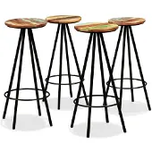 vidaXL Tabouret de bar 4 pcs. Vieux bois massif
