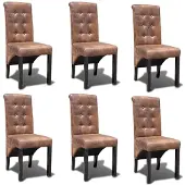 vidaXL Chaises de salle à manger 6 pcs. Marron similicuir