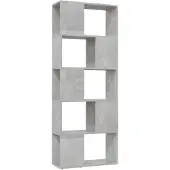 vidaXL Bibliothèque/Séparateur de pièce Gris béton 60x24x155 cm