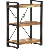 vidaXL Bibliothèque à 3 niveaux 60x30x80cm Bois de récupération massif