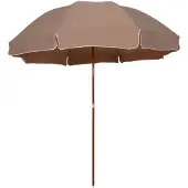 vidaXL Parasol avec mât en acier 300 cm Taupe