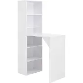 vidaXL Table de bar avec armoire blanche 115 x 59 x 200 cm