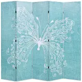 vidaXL Cloison de séparation pliable 200 x 170 cm Papillon Bleu