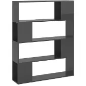 vidaXL Bibliothèque/Séparateur de pièce Gris brillant 100x24x124 cm