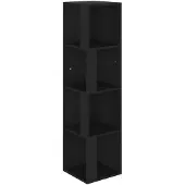 vidaXL Étagère d'angle noire 33x33x132 cm Bois composite
