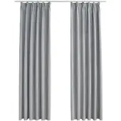 vidaXL Rideaux occultants avec crochets 2 pcs Gris 140x245 cm