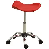 vidaXL Siège de bureau "Hamminkeln" en simili cuir (60% PVC, 25% polyester, 15% coton), acier chromé rouge. Dimensions (l/h/p) 44x57x44 cm