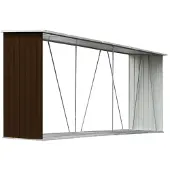 vidaXL Abri de stockage de bois Acier galvanisé 330x84x152 cm Marron