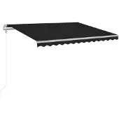 vidaXL Store automatique avec LED & capteur de vent 400x350 cm Anthracite