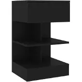 vidaXL Table de chevet Noir 40x35x65 cm Bois d’ingénierie