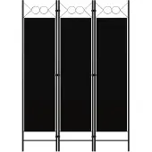 vidaXL Cloison de séparation 3 panneaux Noir 120x180 cm