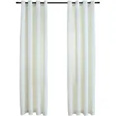 vidaXL Rideaux occultants avec anneaux 2 pcs Velours Crème 140x225 cm