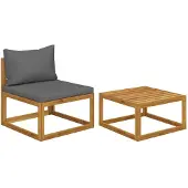 vidaXL Ensemble de canapé de jardin 2 pièces avec revêtement en bois massif d'acacia