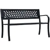 vidaXL Banc de jardin 125 cm noir acier