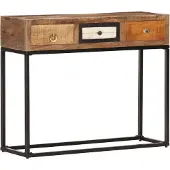 vidaXL Table console Golden 90x30x75 cm Vieux bois massif