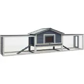 vidaXL Clapier pour lapins Gris 310x70x87 cm Pin & sapin massif