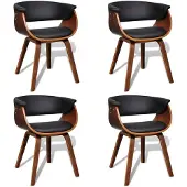 vidaXL Chaises de salle à manger 4 pcs. Bois courbé et similicuir
