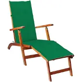 vidaXL Chaise longue avec repose-pieds et support en bois massif d'acacia