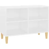 vidaXL Armoire TV avec pieds en bois massif blanc 69,5x30x50 cm