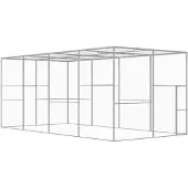 vidaXL Cage pour chats 6x3x2,5 m Acier galvanisé
