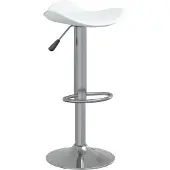 vidaXL Tabouret de bar blanc Acier chromé et similicuir