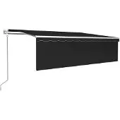 vidaXL Marquise automatique avec store LED Capteur de vent 5x3m Anthracite