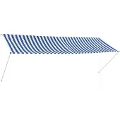 vidaXL Store rétractable 350 x 150 cm bleu et blanc